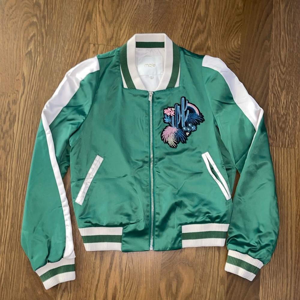 Maje Green Bomber Jacket
